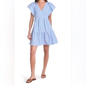 Vineyard Vines Performance Harbor Tiered Tunic Blue & White Dress Size M NWT